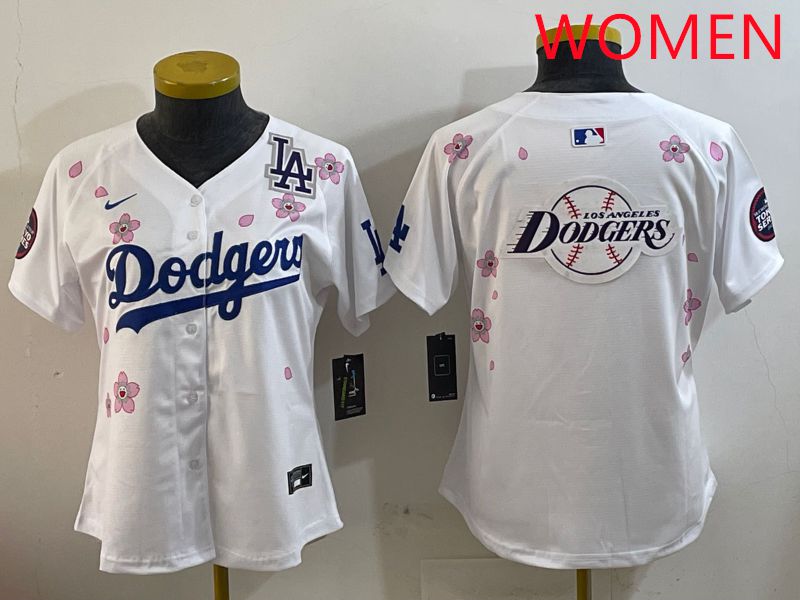 Women Los Angeles Dodgers Blank White Sakura Edition 2025 Nike MLB Jersey style 28